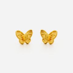 22K Gold 3D Butterfly Stud Earrings