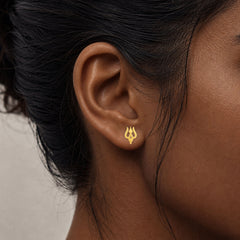 22K Gold Trishul Earrings