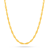 22K Gold Twisted Disco Chain - 18"