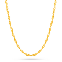 22K Gold Twisted Disco Chain - 18"