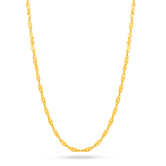 22K Gold Twisted Disco Chain - 18"