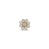 18K Gold Diamond Floral Cluster Nose Pin