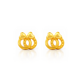 22K Gold Bow Knot Stud Earrings