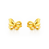 22K Gold Butterfly Knot Stud Earrings