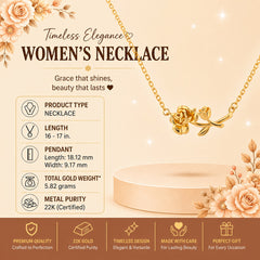 22k Gold Rose Blossom Necklace