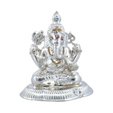 Silver Radiant Ganesha Idol