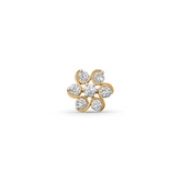 18K Gold Diamond Swirl Flower Nose Pin
