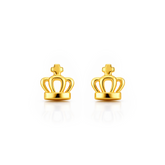 22K Gold Crown Stud Earrings
