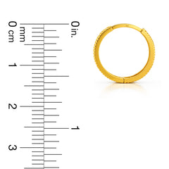 22K Gold Floral Hoop Earrings