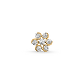 18K Gold Diamond Swirl Flower Nose Pin