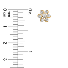 18K Gold Diamond Swirl Flower Nose Pin