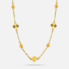 22k Gold Clover Bead Necklace