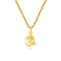 22K Gold Elegant Gold Om Pendant
