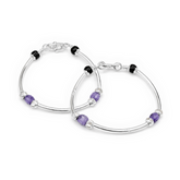Silver Purple Black Nazariya Baby Bracelets - Set of 2
