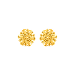 22K Gold Blossom Stud Earrings