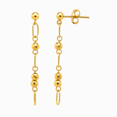 22K Gold Beaded Dangle Earrings