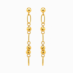 22K Gold Beaded Dangle Earrings