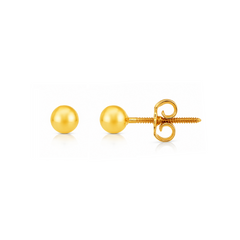 22K Gold Ball Stud Earrings