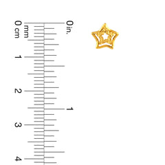 22K Gold Double Star Stud Earrings