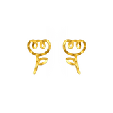 22K Gold Rose Stud Earrings