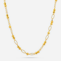 22k Gold Beaded Link Necklace