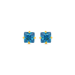 22K Gold Turquoise Stud Earrings