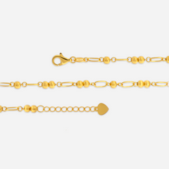 22k Gold Beaded Link Necklace