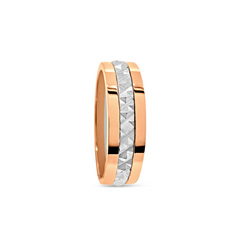 Platinum Rose Gold Cross Band