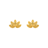 22K Gold Lotus Stud Earrings