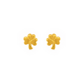 22K Gold Irish Shamrock Stud Earrings