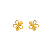 22K Gold Blooming Flower Stud Earrings