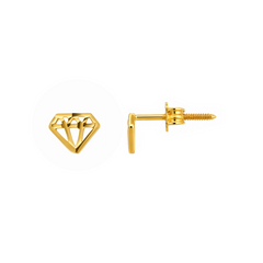 22K Gold Diamond Stud Earrings