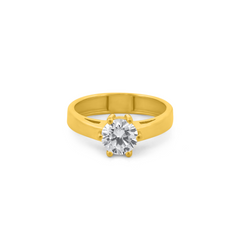 22K Gold Solitaire Ring