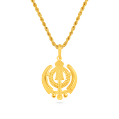 22K Gold Khanda Pendant