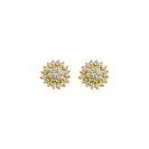 22K Gold Floral Stud Earrings