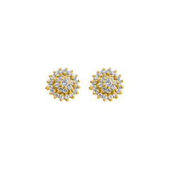 22K Gold Floral Stud Earrings