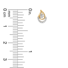 18K Gold Teardrop Halo Diamond Nose Pin