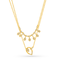 22K Gold Layered Necklace & Earrings Set