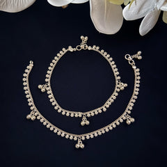 Silver Floral Anklets