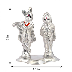 Silver Radha Krishna Eternal Love Idol