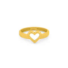 22K Gold Minimalist Heart Ring