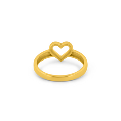 22K Gold Minimalist Heart Ring