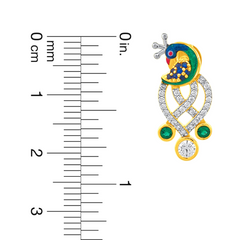 22K Gold Elegant Peacock Earrings