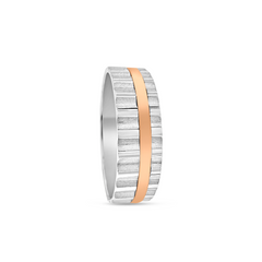Platinum Rose Gold Line Band
