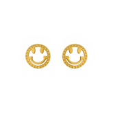22K Gold Smiley Stud Earrings