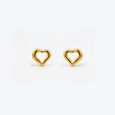 22K Gold Mini Heart Stud Earrings
