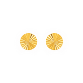 22K Gold Sunburst Circle Stud Earrings