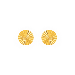 22K Gold Sunburst Circle Stud Earrings