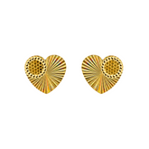 22K Gold Raindow 3D Heart Earrings
