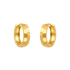 22K Gold Gilded Facet Hoop Earrings